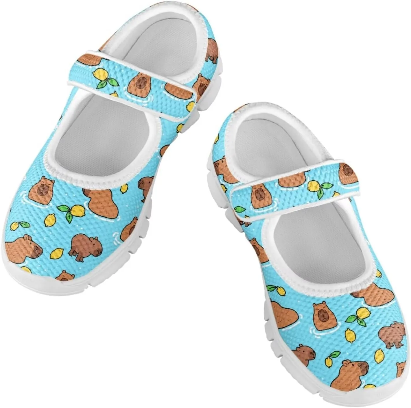 Binienty Girls Animal Mary Jane Sneakers Custaom Cute Slip On School Dress Up Flats Shoes