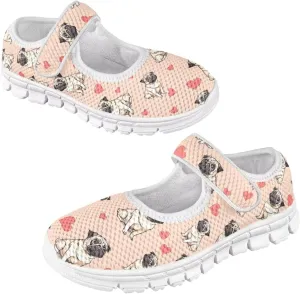 Binienty Girls Animal Mary Jane Sneakers Custaom Cute Slip On School Dress Up Flats Shoes
