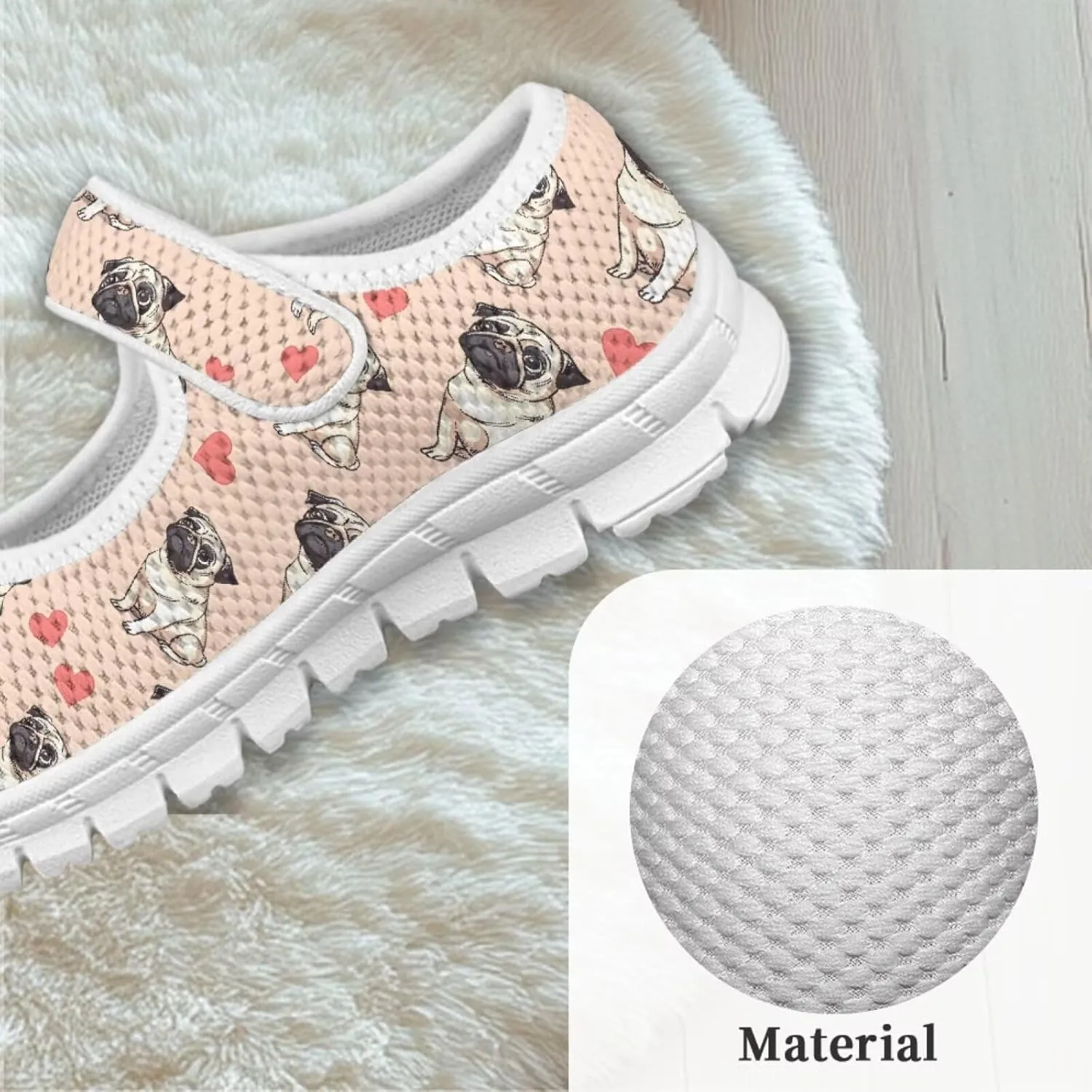 Binienty Girls Animal Mary Jane Sneakers Custaom Cute Slip On School Dress Up Flats Shoes