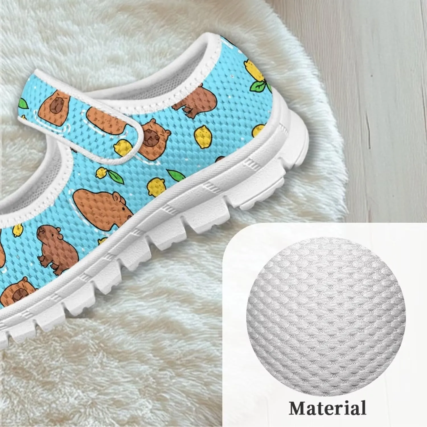 Binienty Girls Animal Mary Jane Sneakers Custaom Cute Slip On School Dress Up Flats Shoes