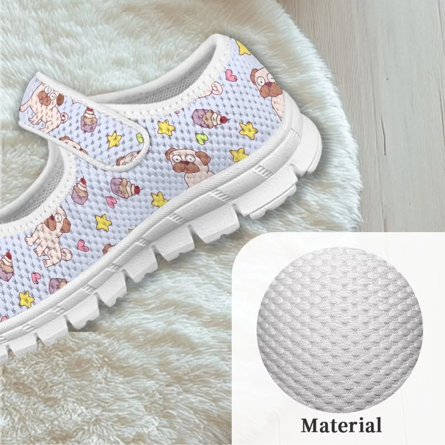 Binienty Girls Animal Mary Jane Sneakers Custaom Cute Slip On School Dress Up Flats Shoes