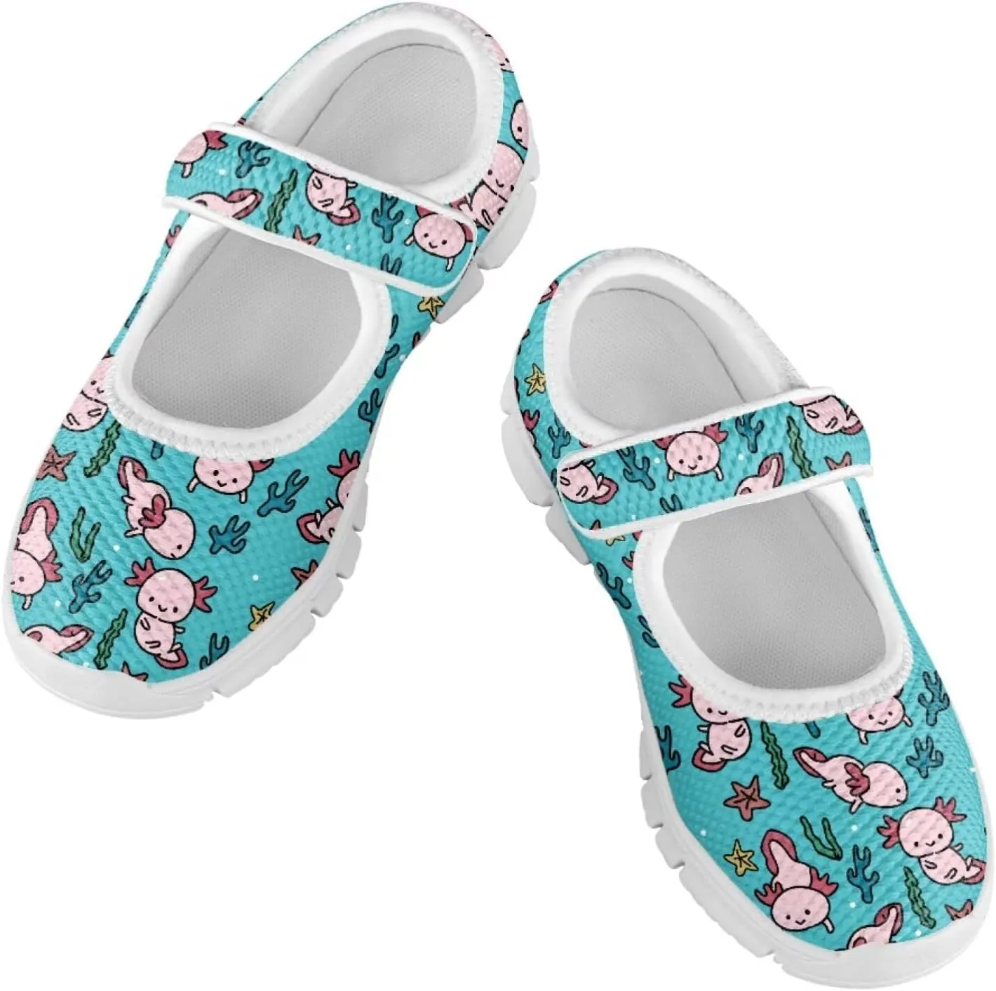 Binienty Girls Animal Mary Jane Sneakers Custaom Cute Slip On School Dress Up Flats Shoes