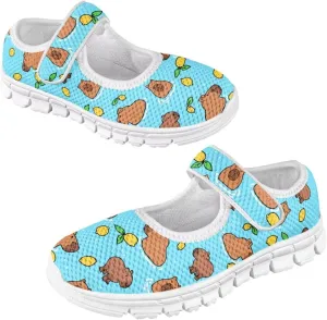 Binienty Girls Animal Mary Jane Sneakers Custaom Cute Slip On School Dress Up Flats Shoes