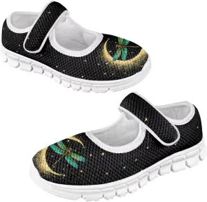 Binienty Girls Mary Jane Sneaker Casual Mesh Flat Shoes Memory Foam Slip on School Dress Shoes
