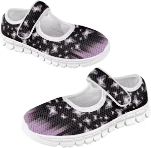 Binienty Girls Mary Jane Sneaker Casual Mesh Flat Shoes Memory Foam Slip on School Dress Shoes