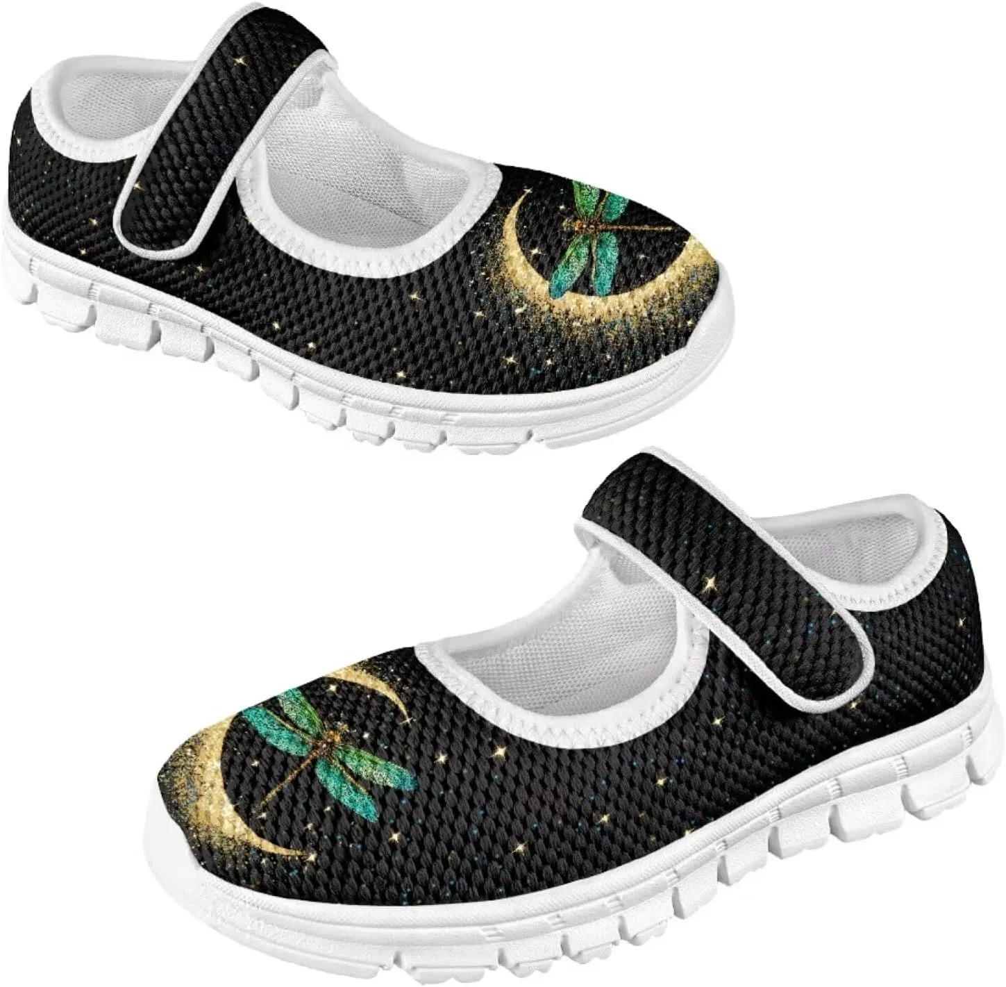 Binienty Girls Mary Jane Sneaker Casual Mesh Flat Shoes Memory Foam Slip on School Dress Shoes