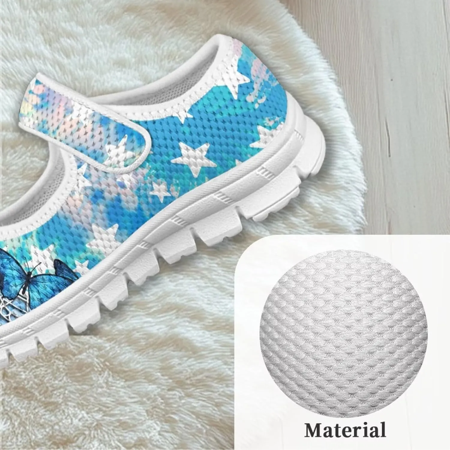 Binienty Girls Mary Jane Sneaker Casual Mesh Flat Shoes Memory Foam Slip on School Dress Shoes