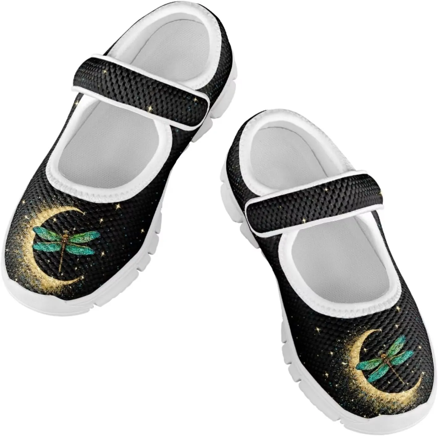 Binienty Girls Mary Jane Sneaker Casual Mesh Flat Shoes Memory Foam Slip on School Dress Shoes