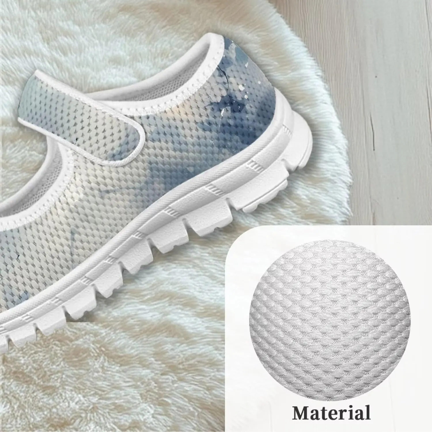 Binienty Girls Mary Jane Sneaker Casual Mesh Flat Shoes Memory Foam Slip on School Dress Shoes