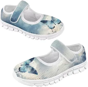 Binienty Girls Mary Jane Sneaker Casual Mesh Flat Shoes Memory Foam Slip on School Dress Shoes