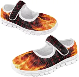 Binienty Girl's Mary Jane Sneakers Casual Mesh School Uniform Shoes Cozy Slip On Dancing Ballet Flats