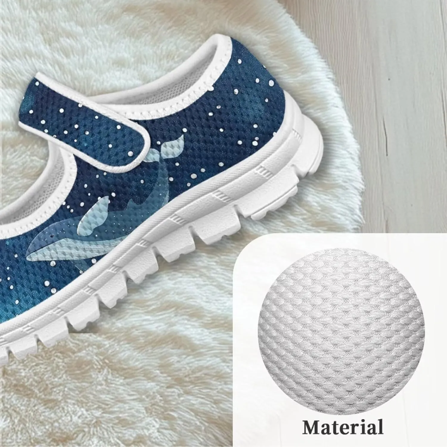 Binienty Girl's Mary Jane Sneakers Casual Mesh School Uniform Shoes Cozy Slip On Dancing Ballet Flats