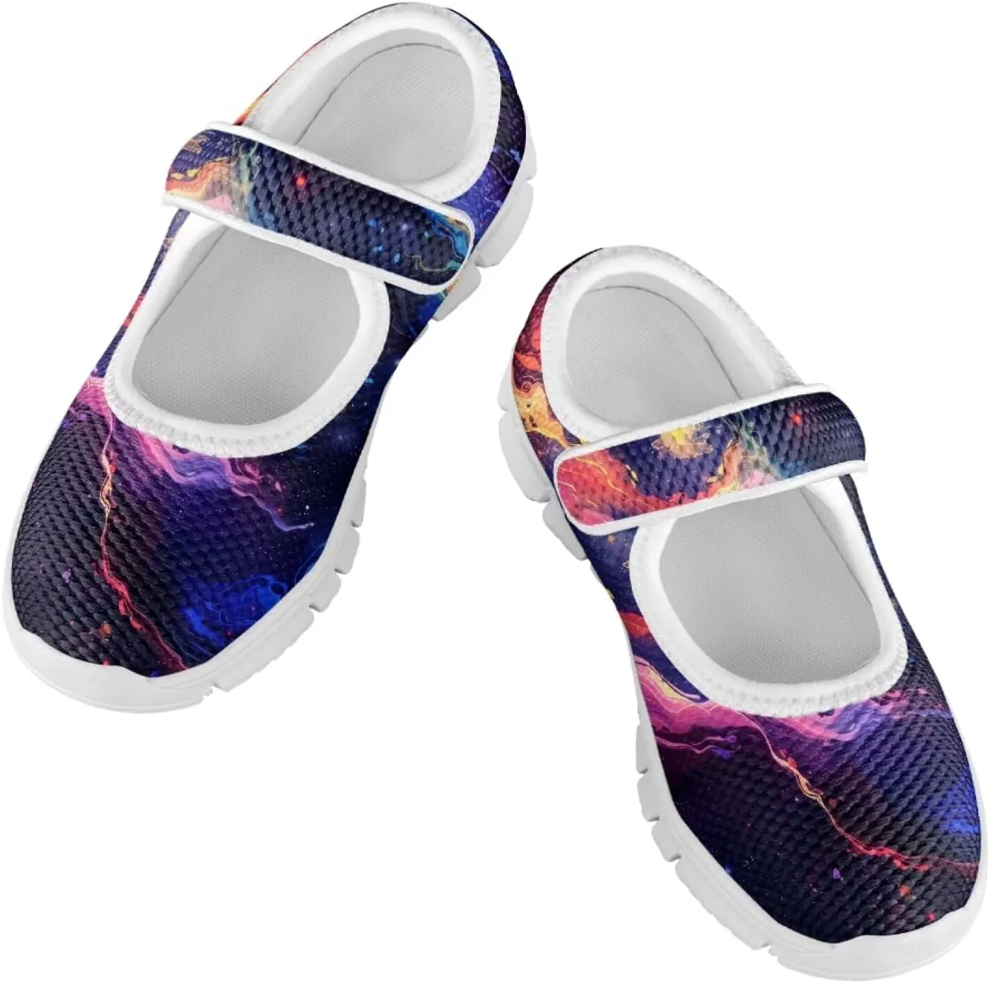 Binienty Girl's Mary Jane Sneakers Casual Mesh School Uniform Shoes Cozy Slip On Dancing Ballet Flats