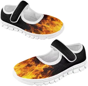 Binienty Girl's Mary Jane Sneakers Casual Mesh School Uniform Shoes Cozy Slip On Dancing Ballet Flats