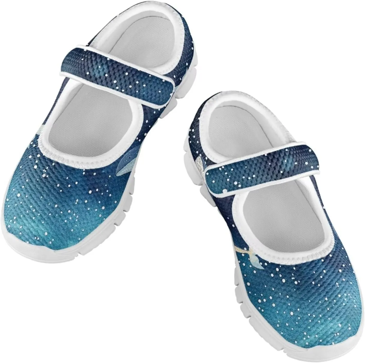 Binienty Girl's Mary Jane Sneakers Casual Mesh School Uniform Shoes Cozy Slip On Dancing Ballet Flats