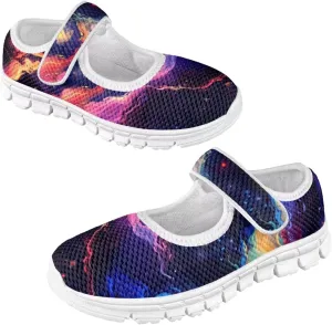Binienty Girl's Mary Jane Sneakers Casual Mesh School Uniform Shoes Cozy Slip On Dancing Ballet Flats