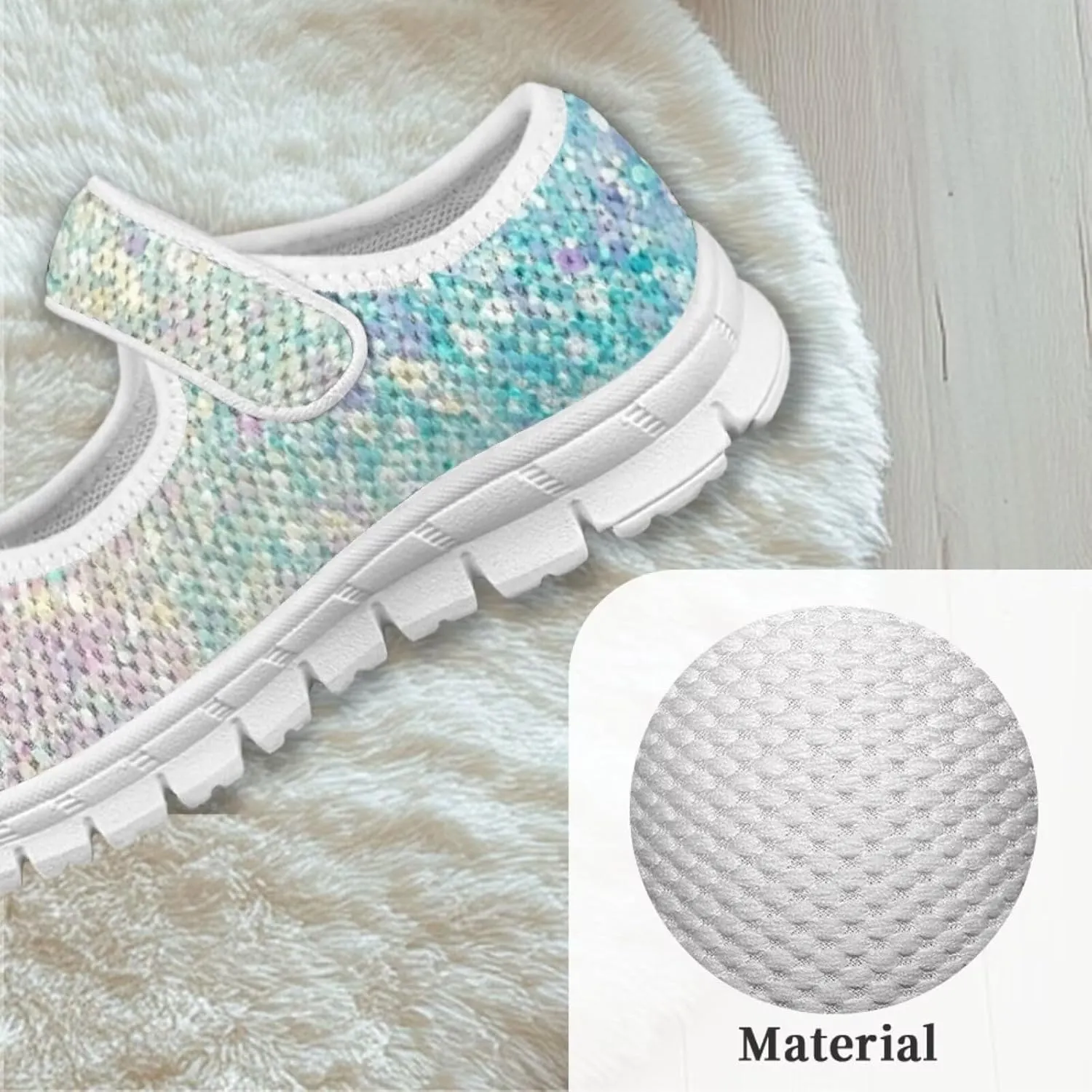 Binienty Girls School Uniform Shoes Mesh Mary Jane Dress Flats Slip on Casual Sneakers