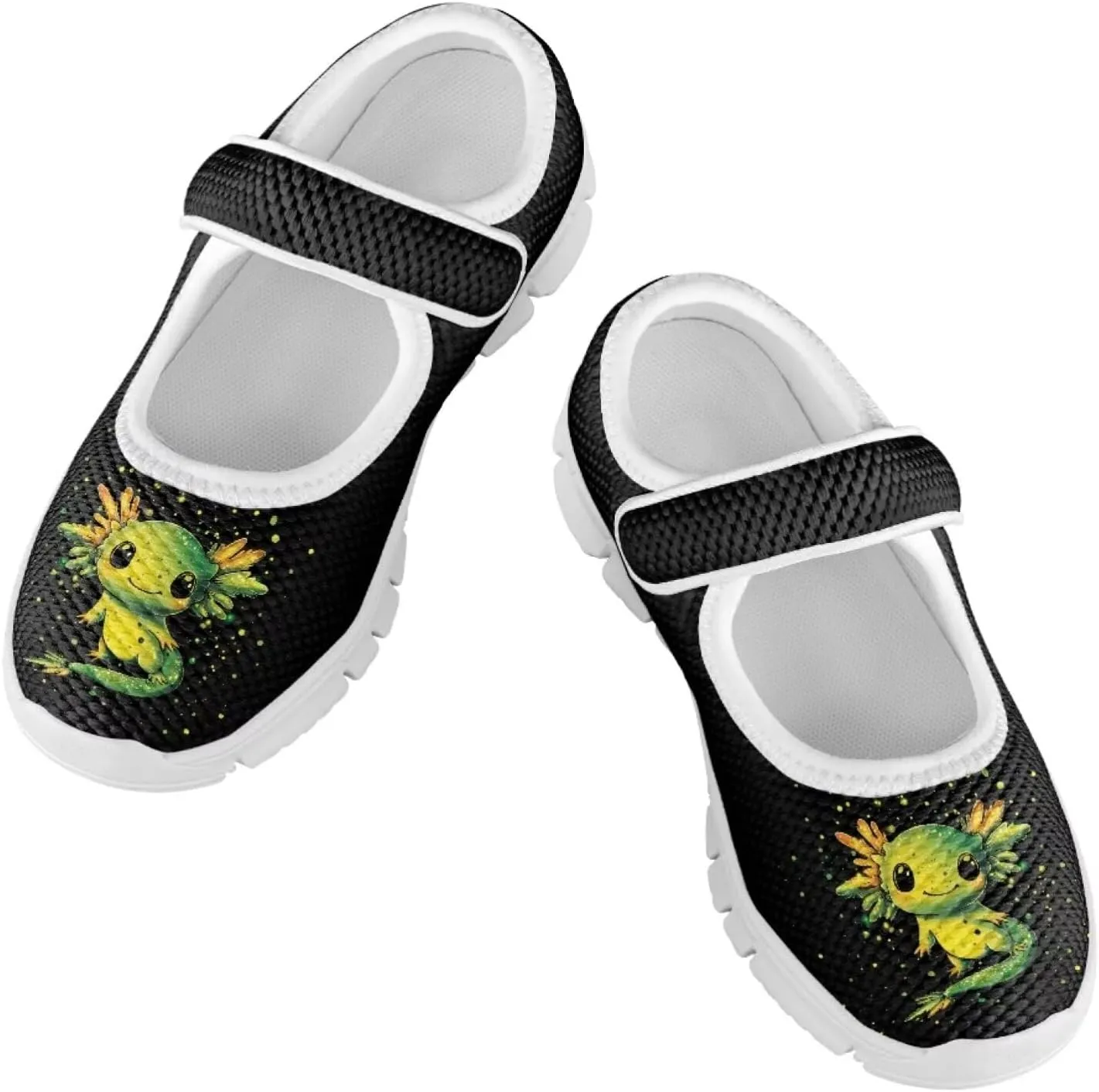 Binienty Girls School Uniform Shoes Mesh Mary Jane Dress Flats Slip on Casual Sneakers