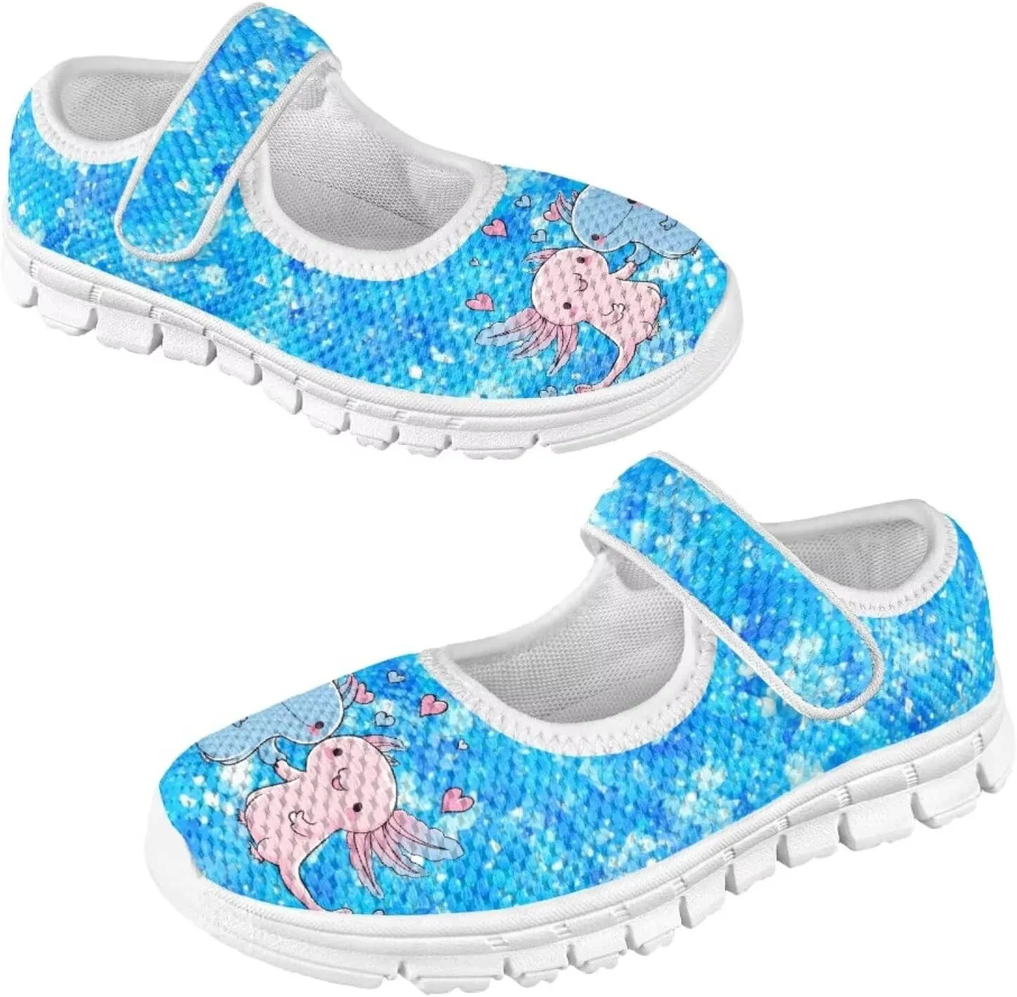 Binienty Girls School Uniform Shoes Mesh Mary Jane Dress Flats Slip on Casual Sneakers