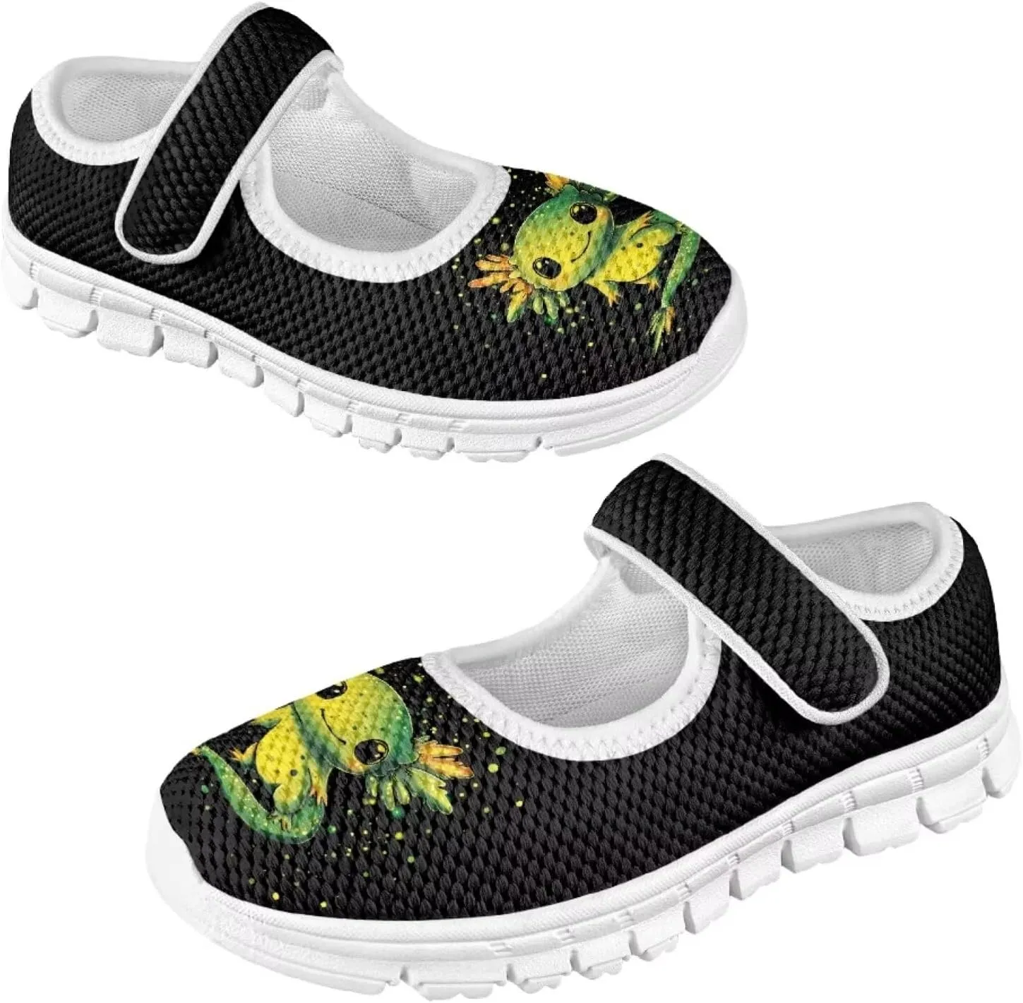 Binienty Girls School Uniform Shoes Mesh Mary Jane Dress Flats Slip on Casual Sneakers