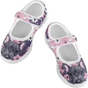 Binienty Kids Girls Mesh Mary Jane Sneakers Athletic Running Tennis Sport Shoes