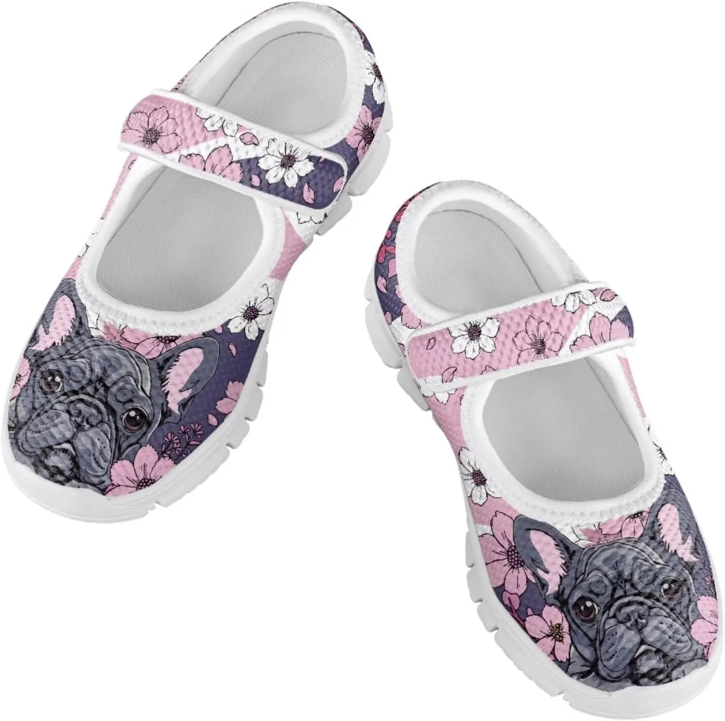 Binienty Kids Girls Mesh Mary Jane Sneakers Athletic Running Tennis Sport Shoes
