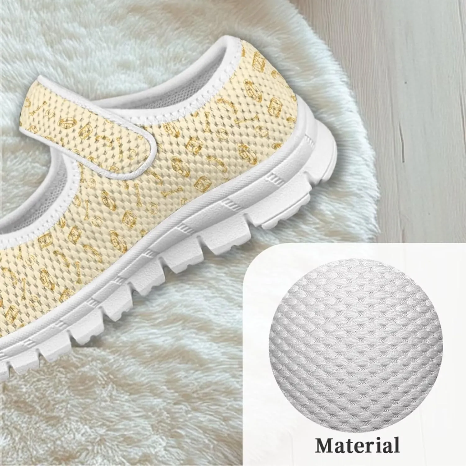 Binienty Kids Girls Mesh Mary Jane Sneakers Athletic Running Tennis Sport Shoes