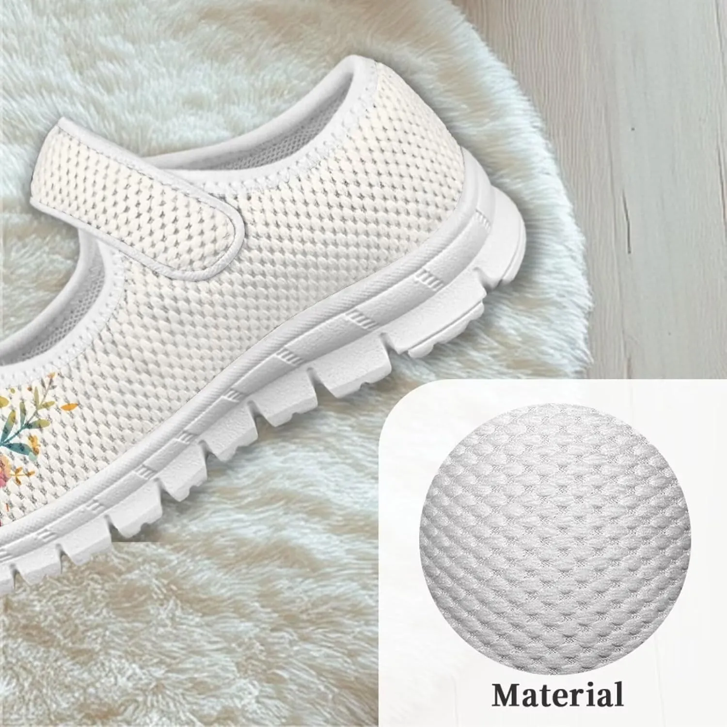 Binienty Kids Girls Mesh Mary Jane Sneakers Athletic Running Tennis Sport Shoes