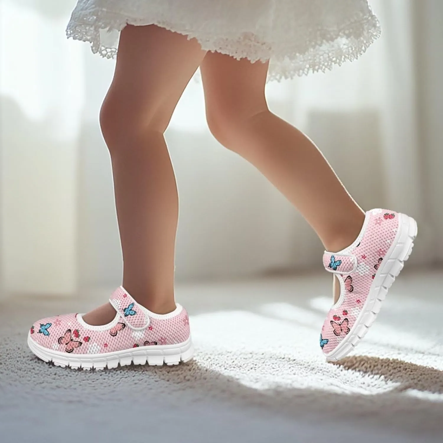 Binienty Kids Mary Jane Flat Sneakers Casual School Uniform Dress Shoes Little/Big Girls