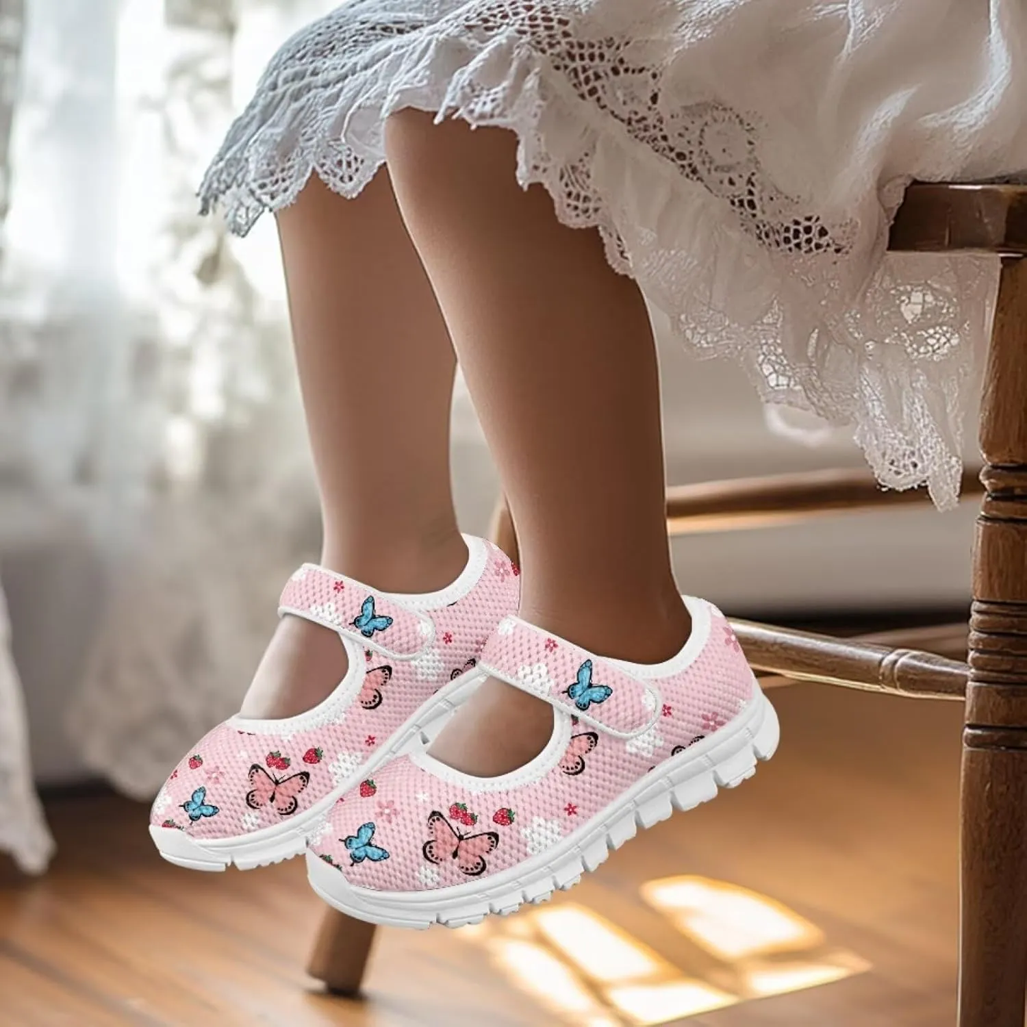 Binienty Kids Mary Jane Flat Sneakers Casual School Uniform Dress Shoes Little/Big Girls