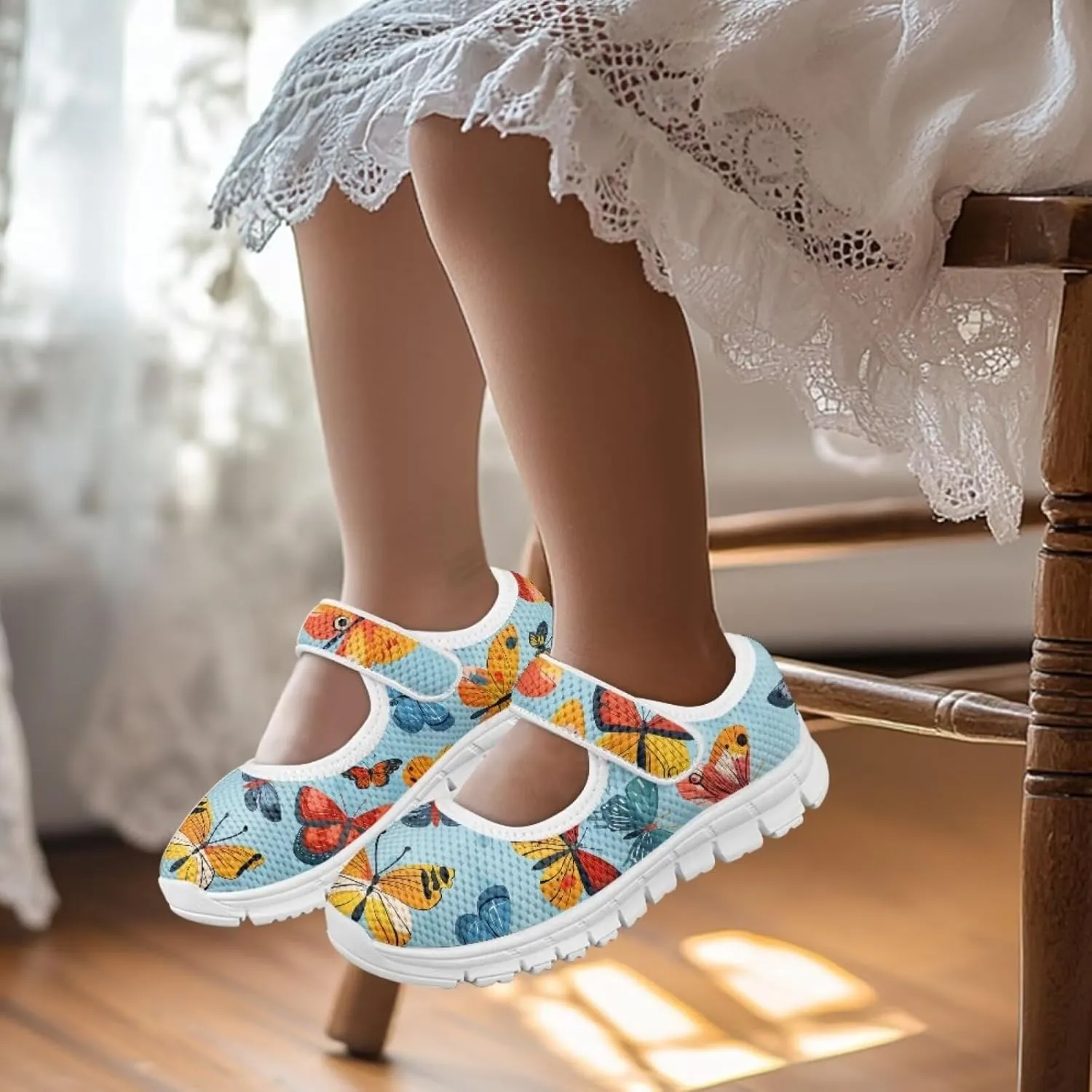 Binienty Kids Mary Jane Flat Sneakers Casual School Uniform Dress Shoes Little/Big Girls