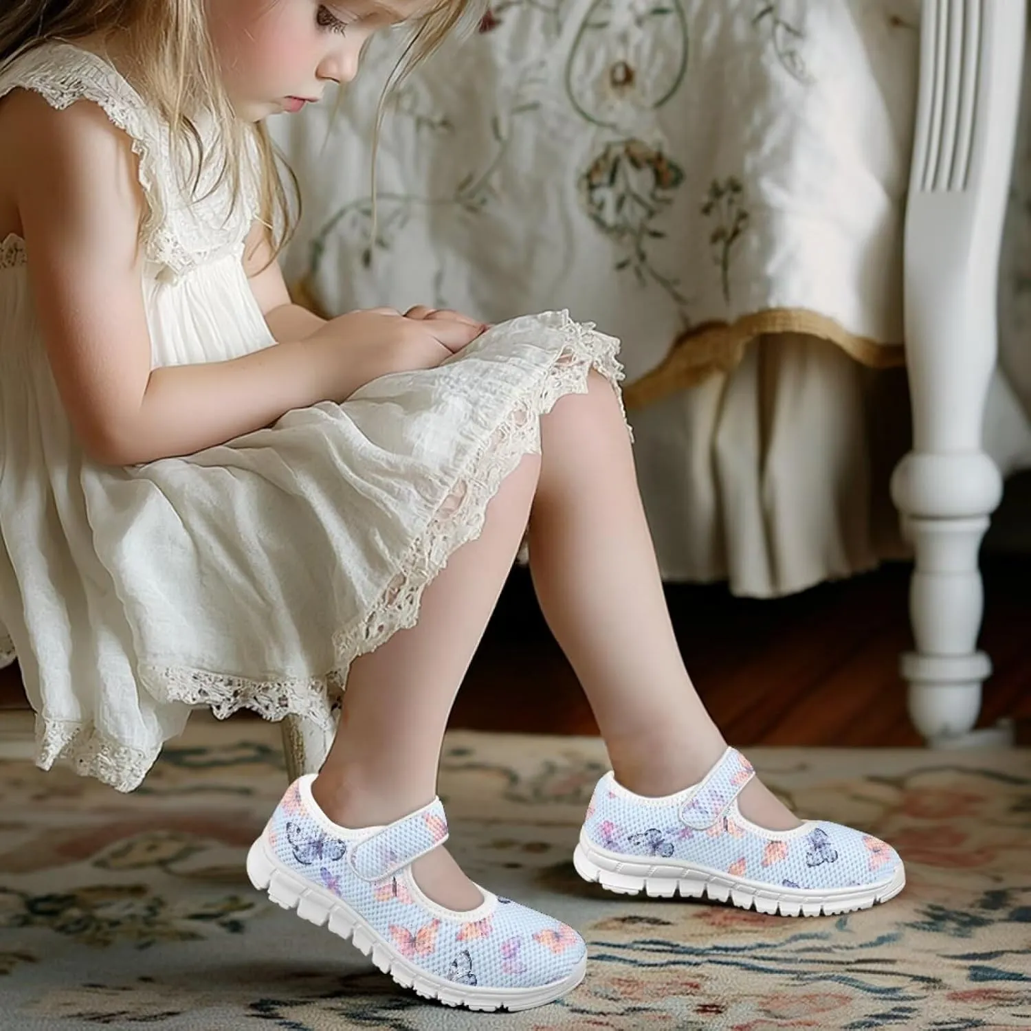 Binienty Kids Mary Jane Flat Sneakers Casual School Uniform Dress Shoes Little/Big Girls
