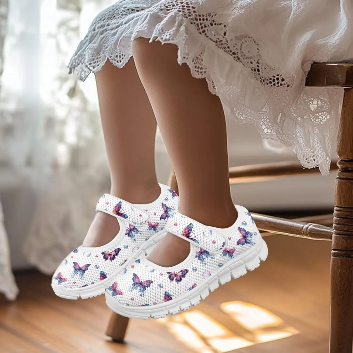 Binienty Kids Mary Jane Flat Sneakers Casual School Uniform Dress Shoes Little/Big Girls
