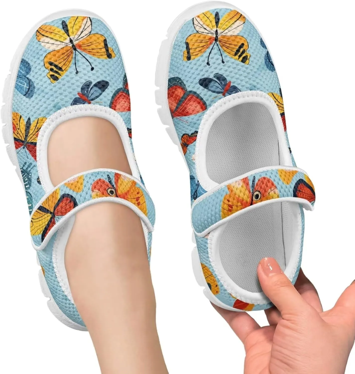 Binienty Kids Mary Jane Flat Sneakers Casual School Uniform Dress Shoes Little/Big Girls
