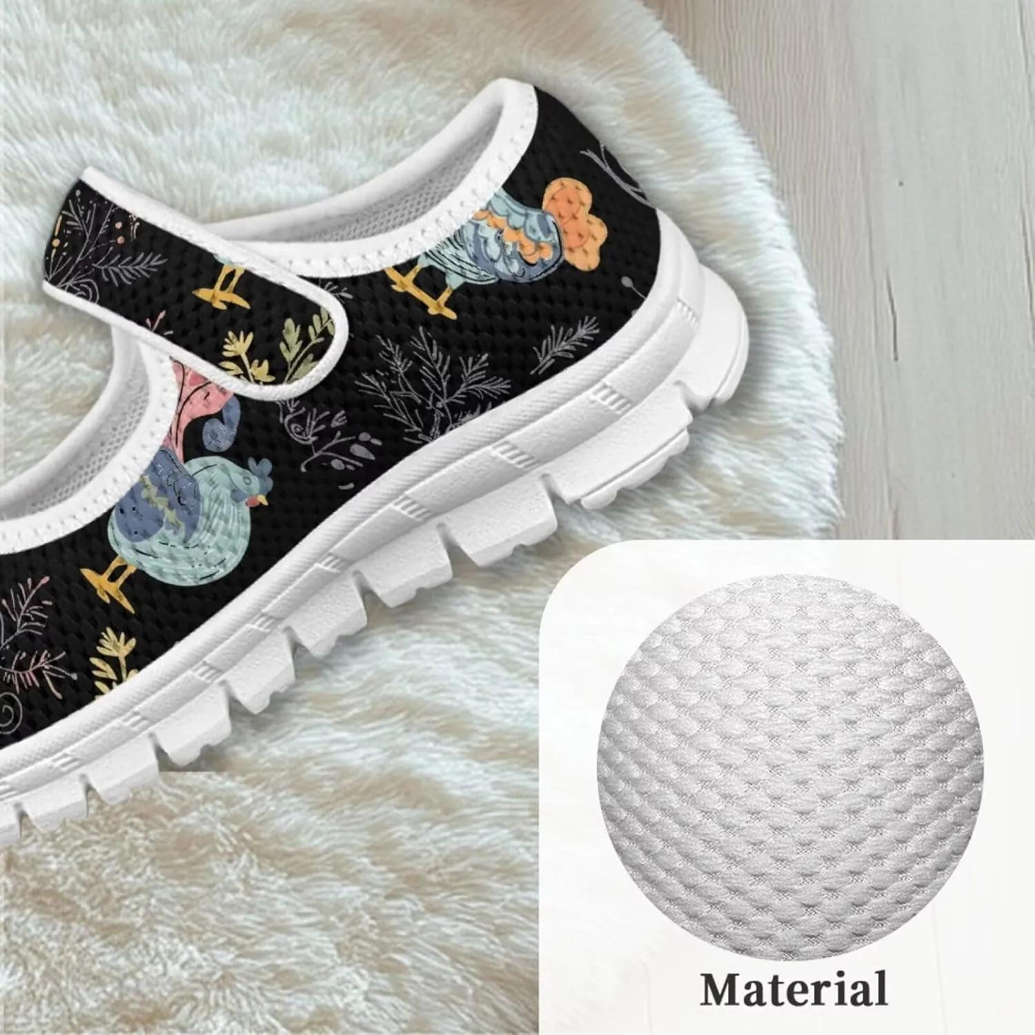 Binienty Kids Mesh Sneakers One Strap Mary Jane Shoes Casual Breathable School Dress Flats
