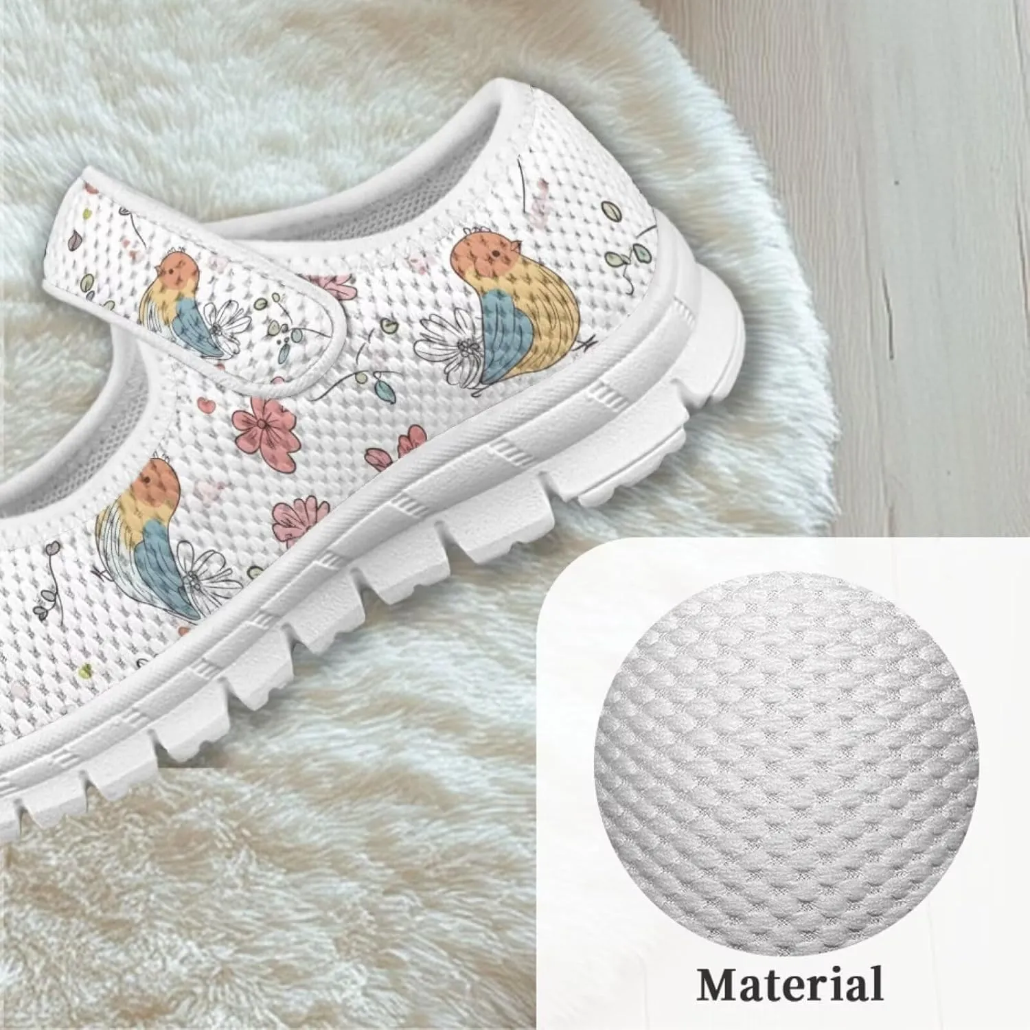 Binienty Kids Mesh Sneakers One Strap Mary Jane Shoes Casual Breathable School Dress Flats