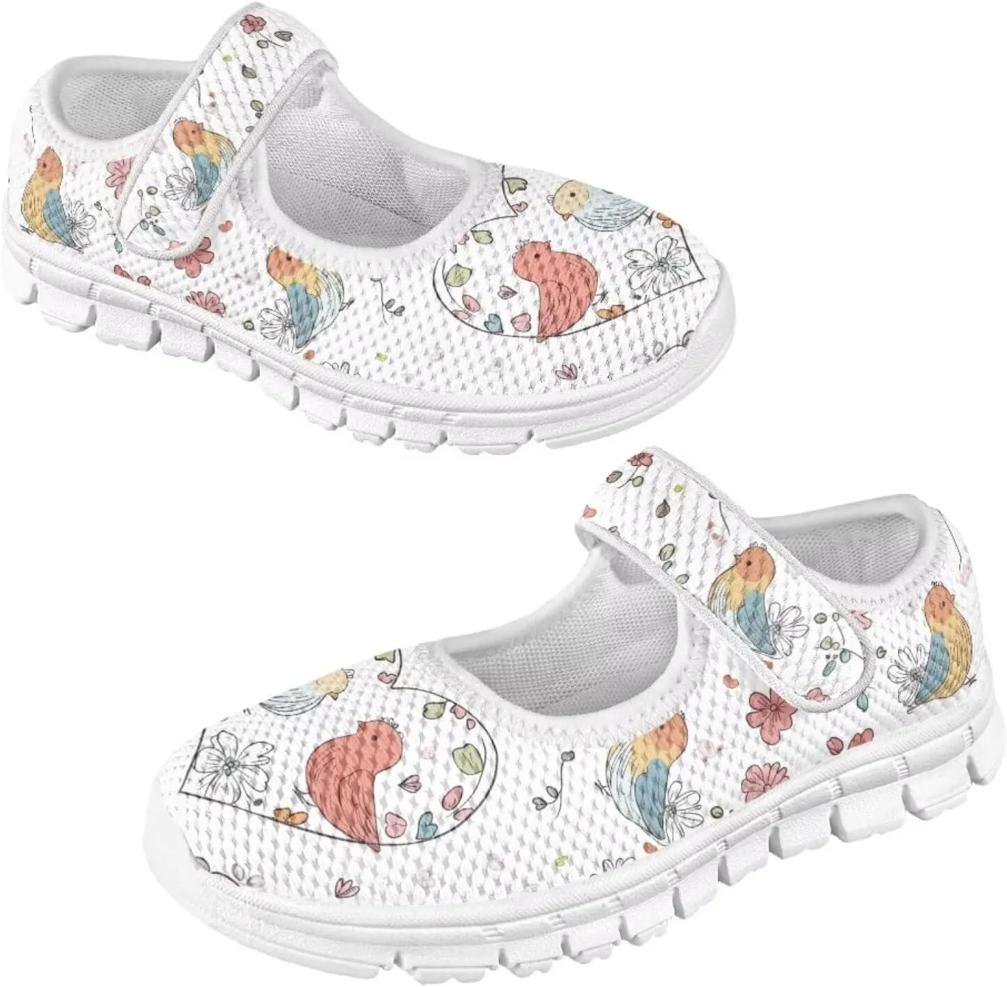 Binienty Kids Mesh Sneakers One Strap Mary Jane Shoes Casual Breathable School Dress Flats