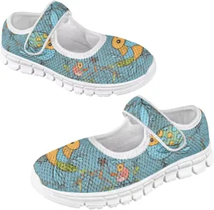 Binienty Kids Mesh Sneakers One Strap Mary Jane Shoes Casual Breathable School Dress Flats