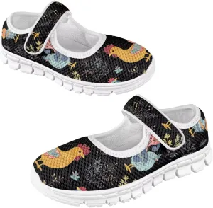 Binienty Kids Mesh Sneakers One Strap Mary Jane Shoes Casual Breathable School Dress Flats