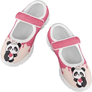 Binienty Little Girl Mary Jane Shoes Mesh Sneaker Princess Dress Shoes Slip on School Flats