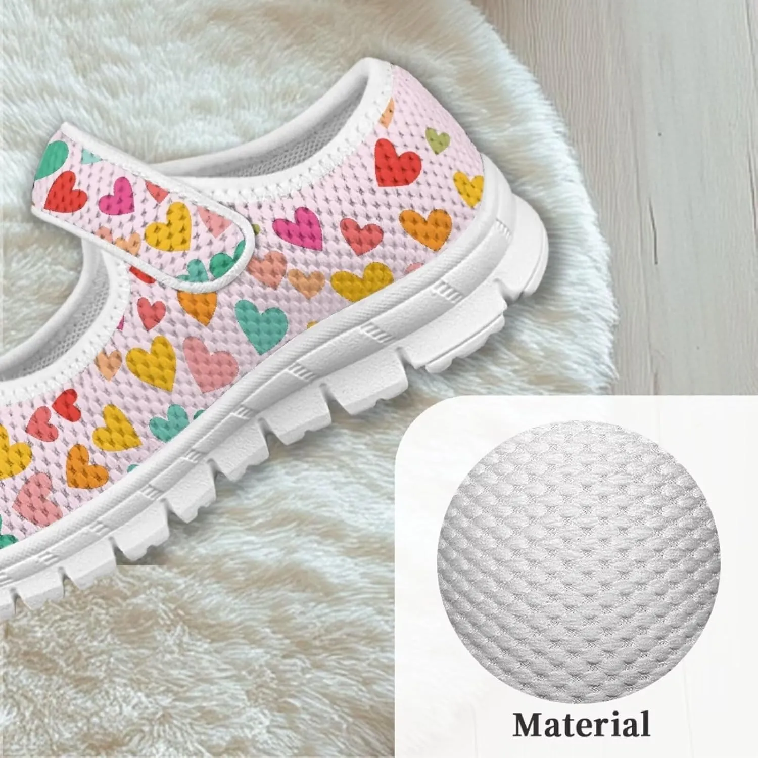 Binienty Little Girl Mary Jane Shoes Mesh Sneaker Princess Dress Shoes Slip on School Flats