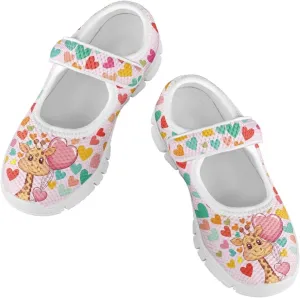 Binienty Little Girl Mary Jane Shoes Mesh Sneaker Princess Dress Shoes Slip on School Flats