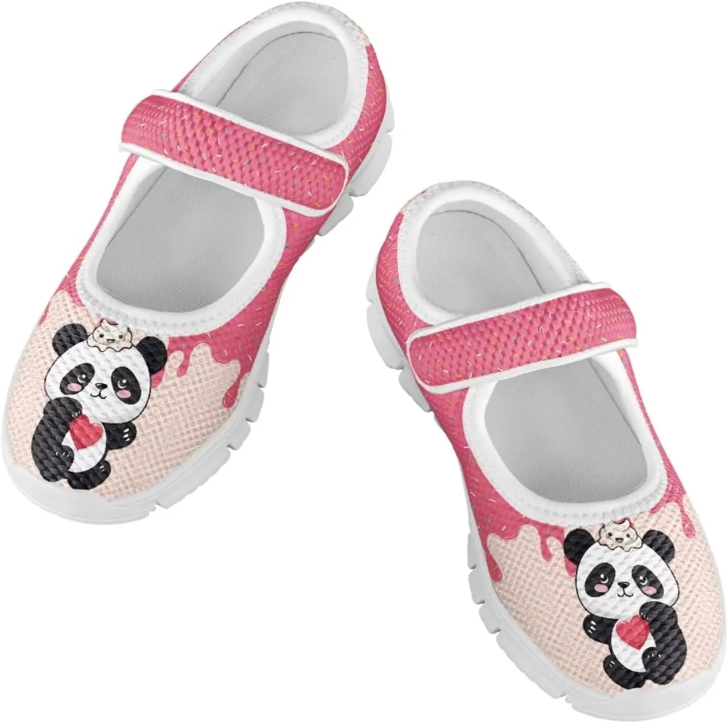 Binienty Little Girl Mary Jane Shoes Mesh Sneaker Princess Dress Shoes Slip on School Flats