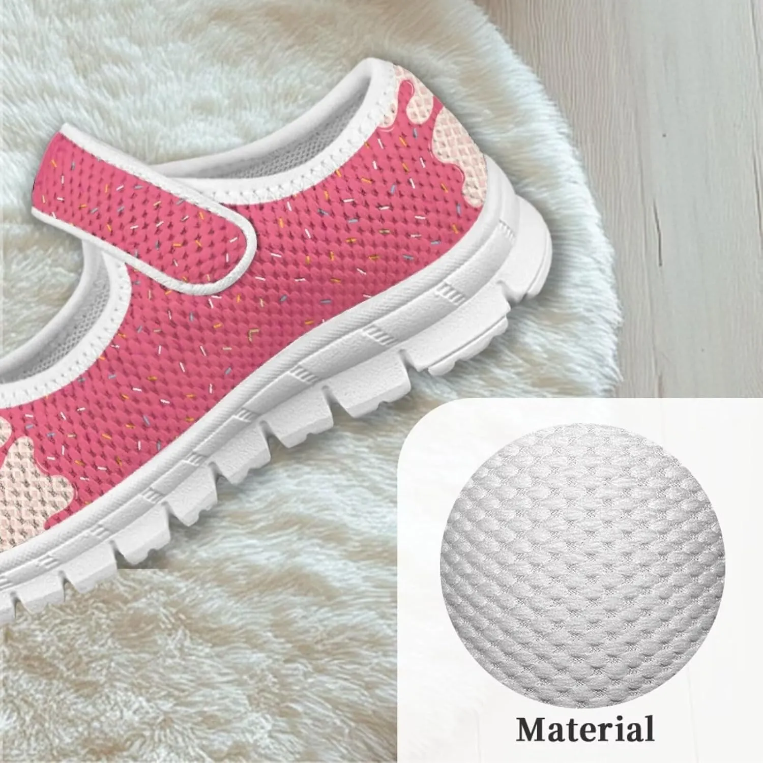 Binienty Little Girl Mary Jane Shoes Mesh Sneaker Princess Dress Shoes Slip on School Flats