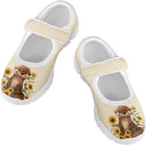Binienty Little Girl Mary Jane Shoes Mesh Sneaker Princess Dress Shoes Slip on School Flats