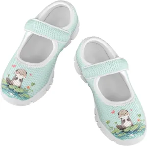 Binienty Little Girl Mary Jane Shoes Mesh Sneaker Princess Dress Shoes Slip on School Flats
