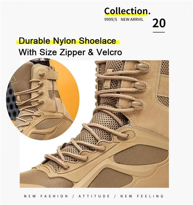 Bitiger Military Tactical 7 Inch Boots Breathable Lightweight Mens Army Jungle Shoes Desert Ankle Army Footwear For Men