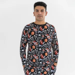 Black Slam Dunk Men's Long Sleeve Pajama Top