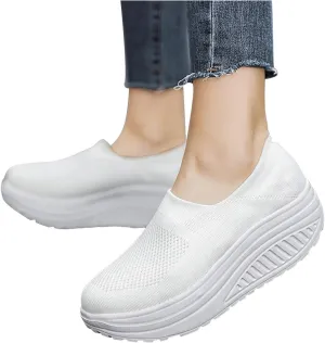 Black Walking Shoes Women Casual Mesh Breathable Sneakers Lightweight Sports Hiking Shoe Slip on Jogging Workout Sneaker Footwear