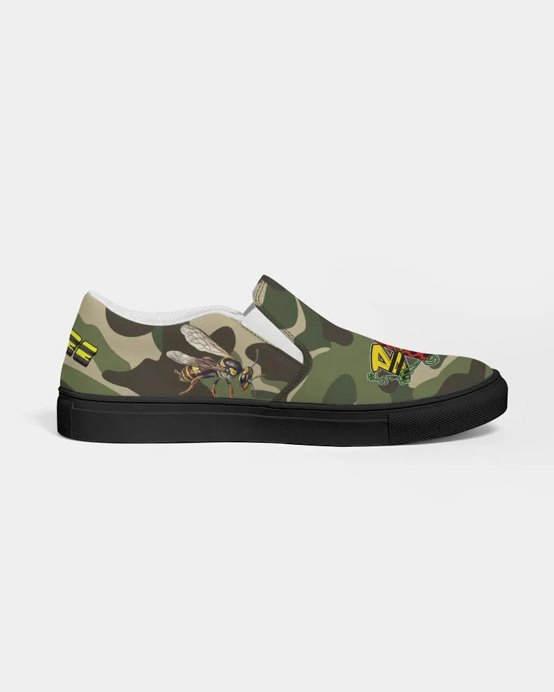 Blk Insct Famili Men's Slip-On Canvas Shoe - Black